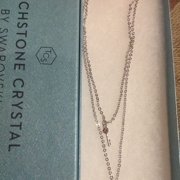 Touchstone crystal Swarovski Key n lock  Necklace - Picture 1 of 4